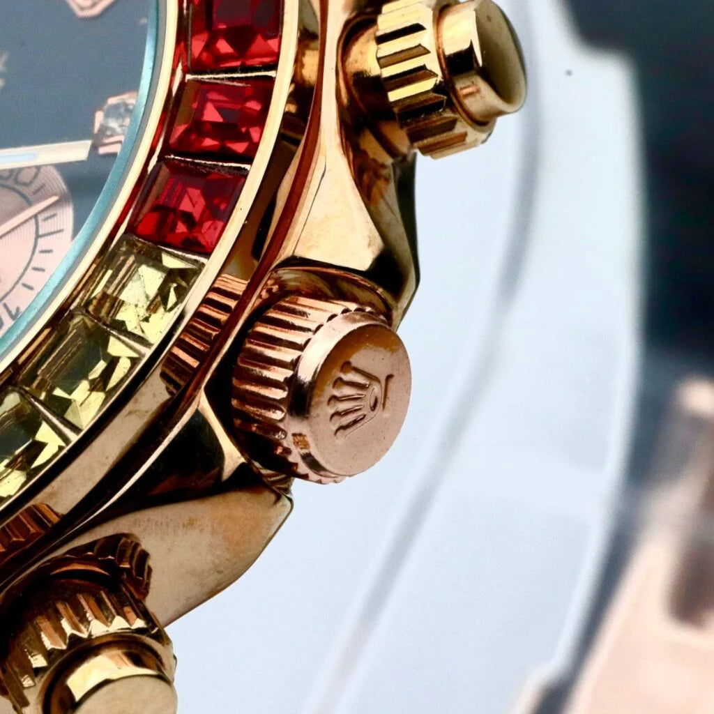 Rolex with Colorful Crystal Bezel